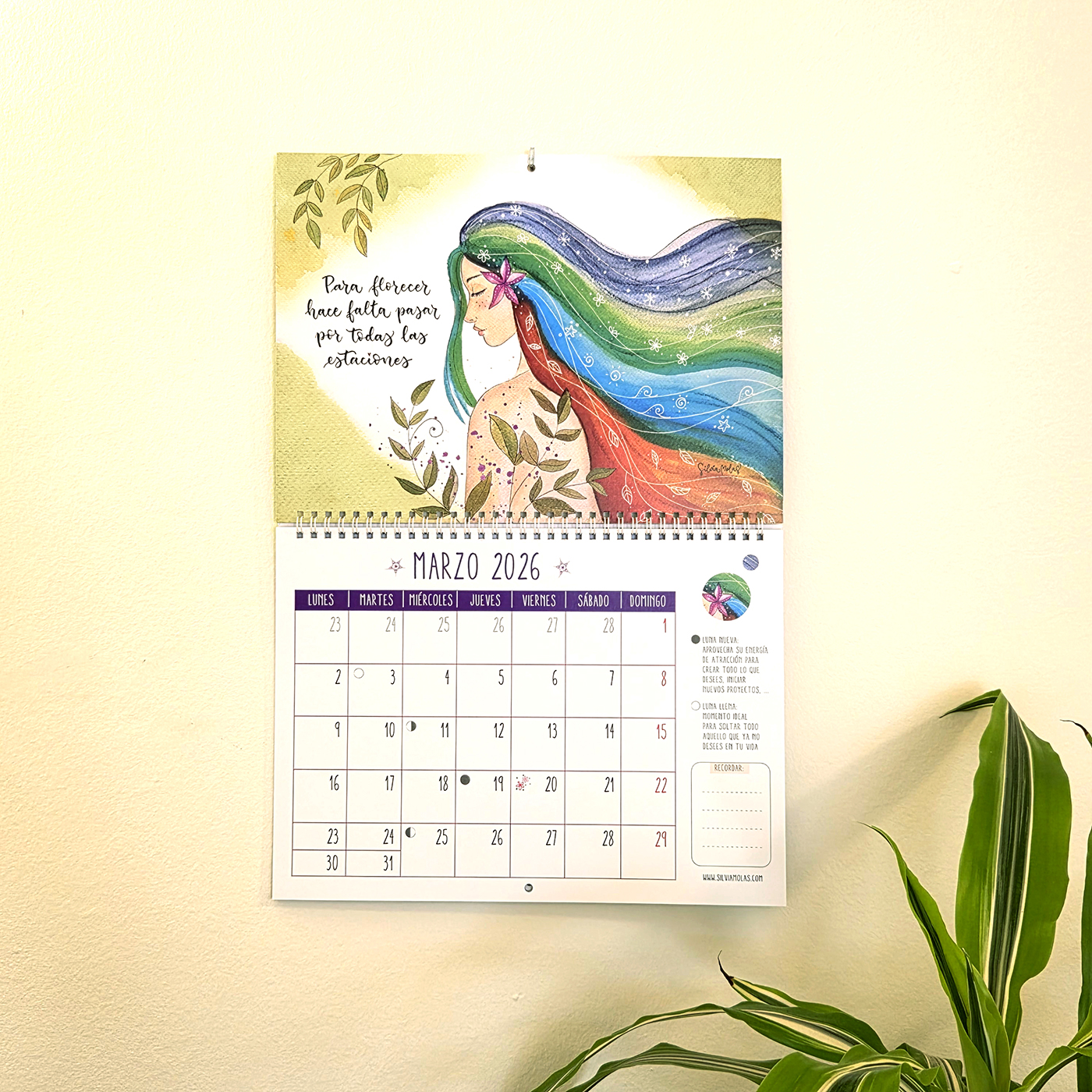 04_CalParet26_ESP_Març Calendario consciente de pared 2026, idioma Castellano