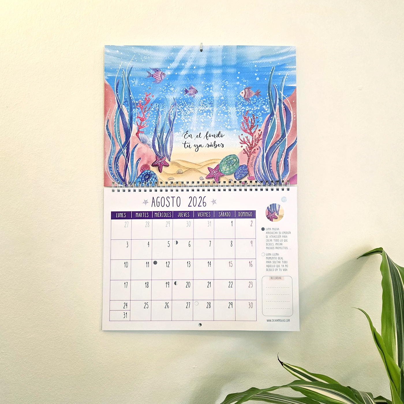 07_CalParet26_ESP_Agost Calendario consciente de pared 2026, idioma Castellano