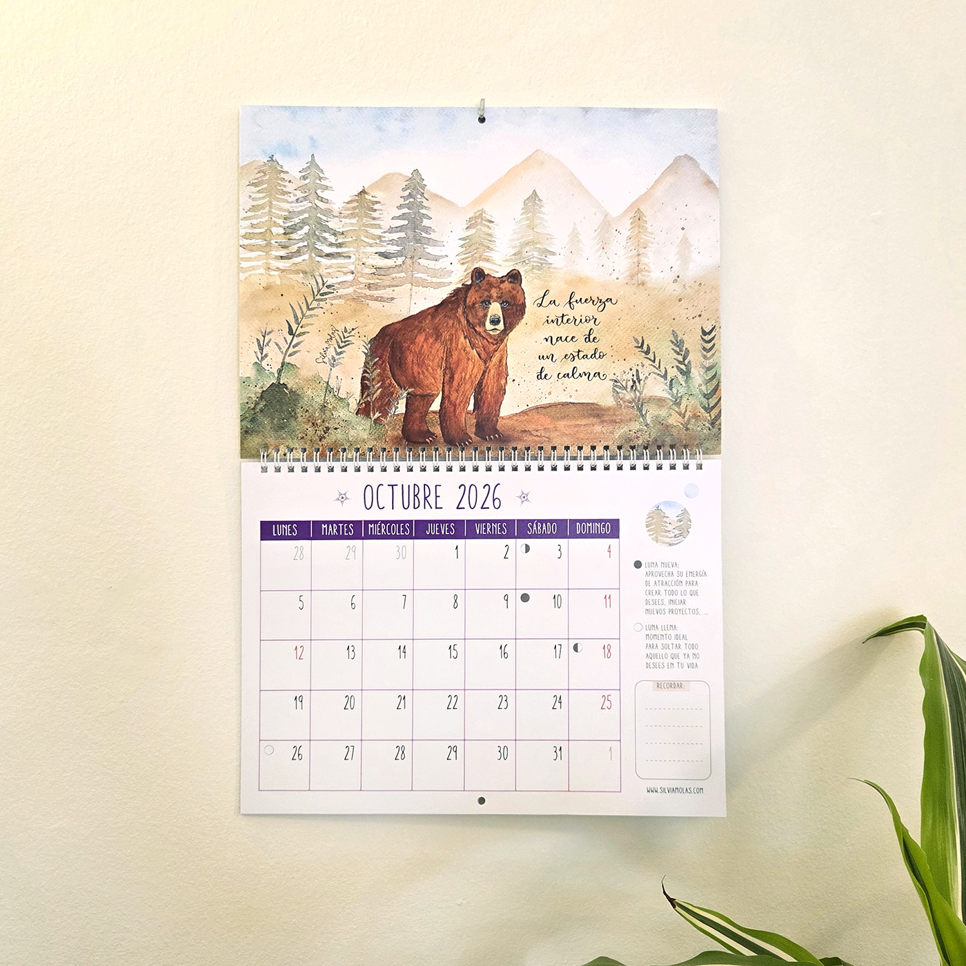 09_CalParet26_ESP_Oct Calendario consciente de pared 2026, idioma Castellano