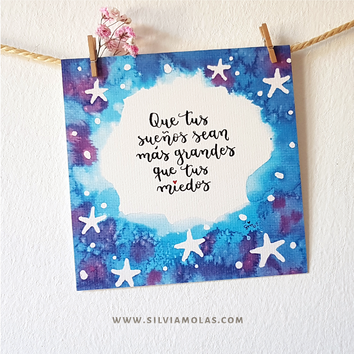 Lámina 14x14 “Que tus sueños sean más grandes que tus miedos”