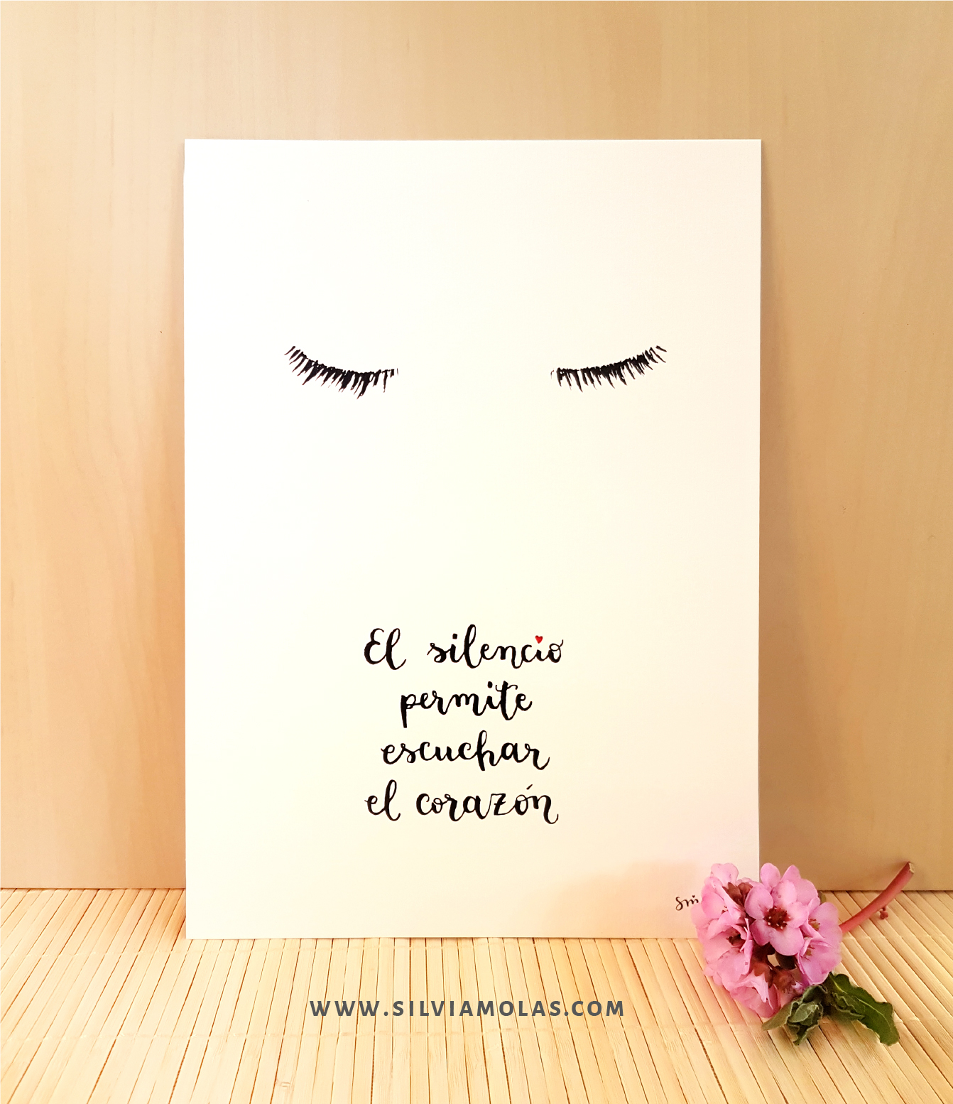 Lámina A4 “El silencio permite escuchar el corazón”