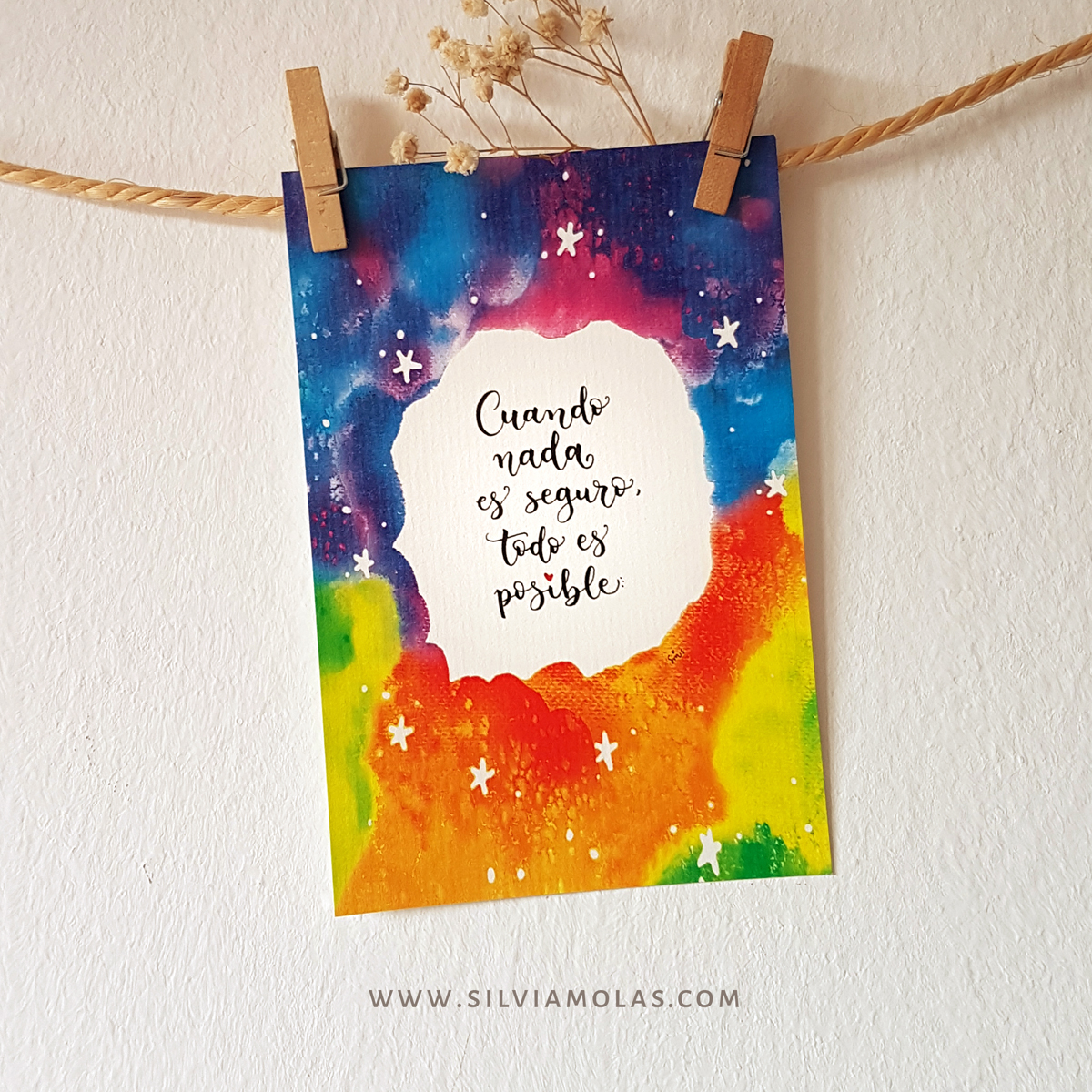 Lámina 10x15 cm “Cuando nada es seguro, todo es posible”