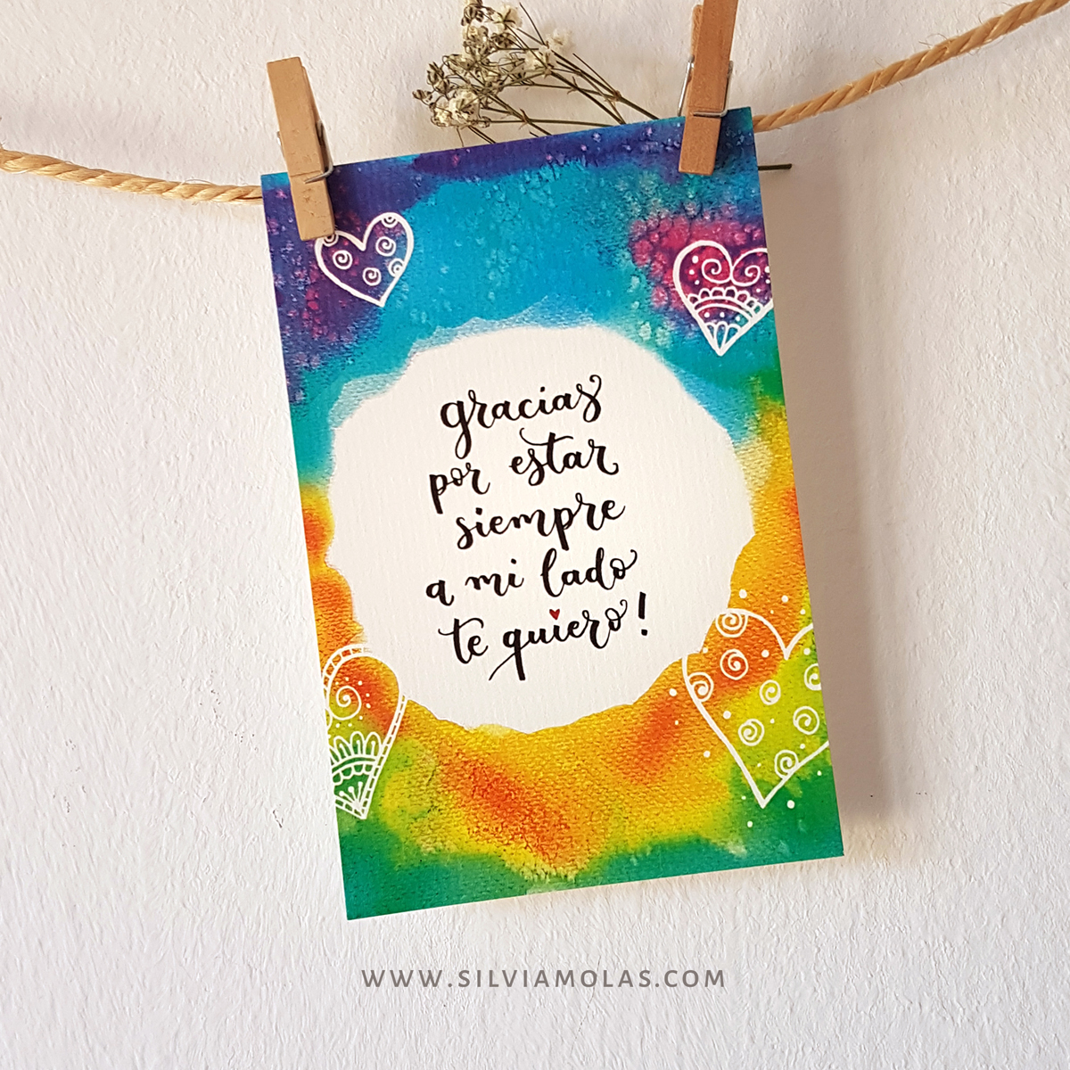 Lámina 10x15 cm “Gracias por estar siempre a mi lado, te quiero!”