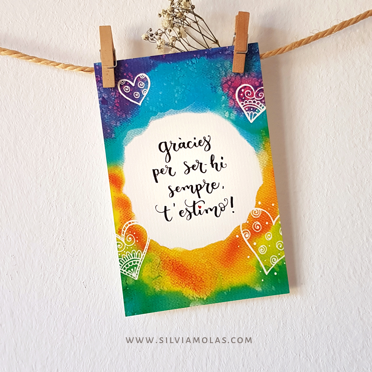 Làmina 10x15 “Gràcies per ser-hi sempre, t’estimo!”