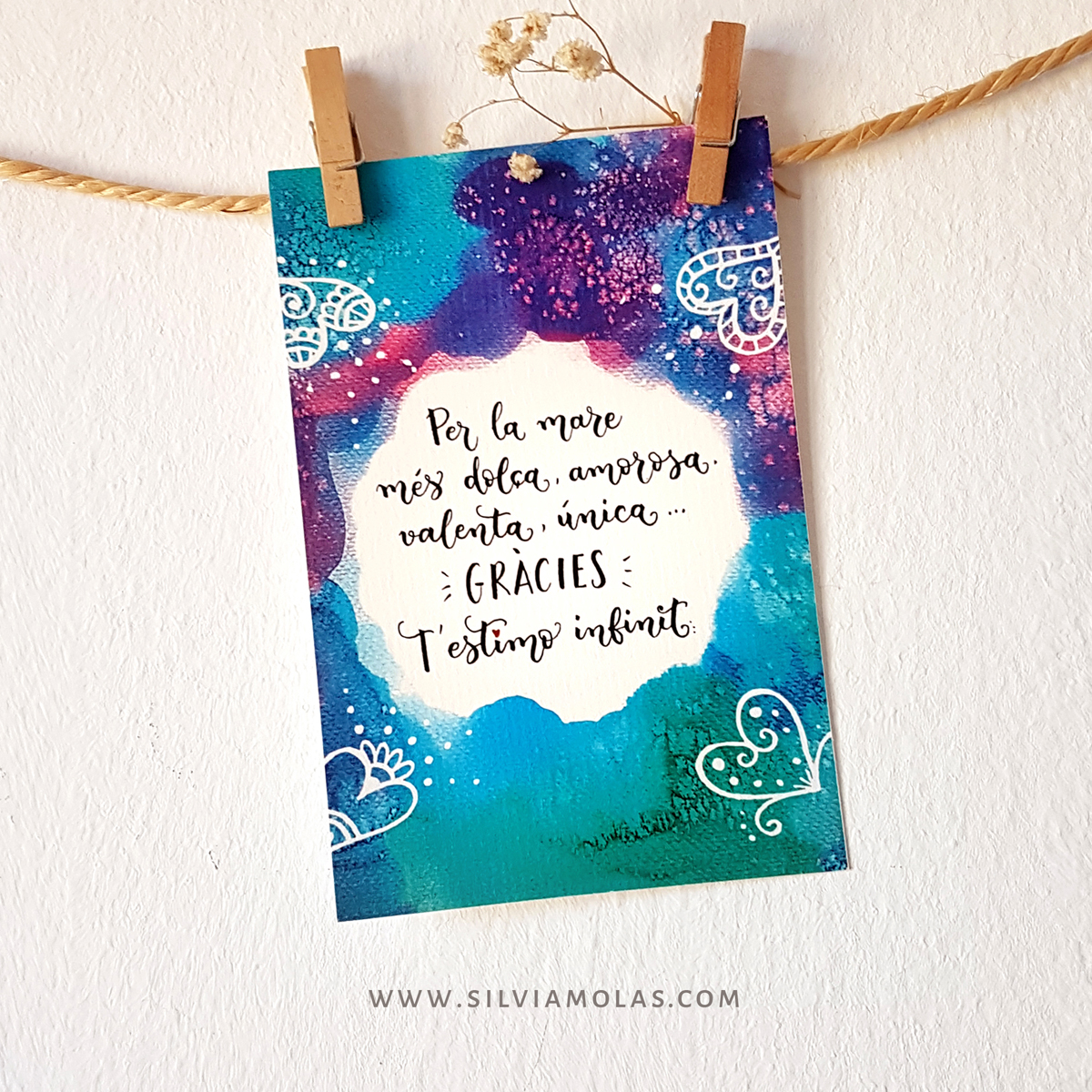 Làmina 10x15 “Per la mare més dolça, amorosa, valenta, única...”