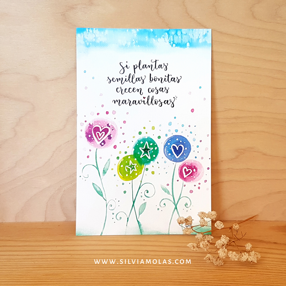 Lam10x15_SiPlantesLlavors_CAT-DESTACADA Lámina 10x15 cm “Si plantas semillas bonitas, crecen cosas maravillosas”