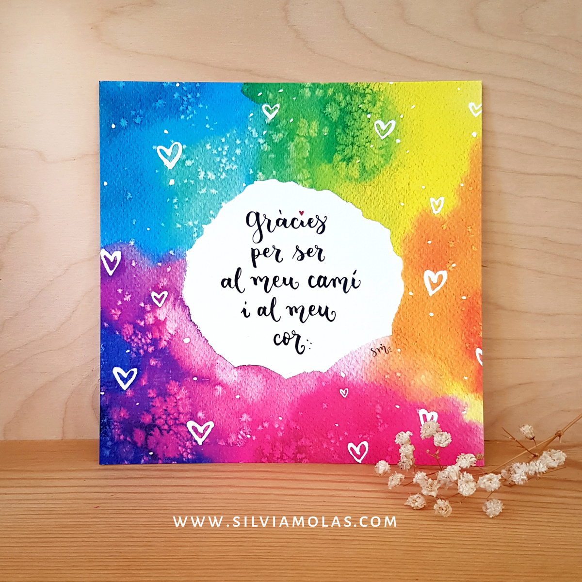 Làmina 14x14 “Gràcies per ser al meu camí i al meu cor”