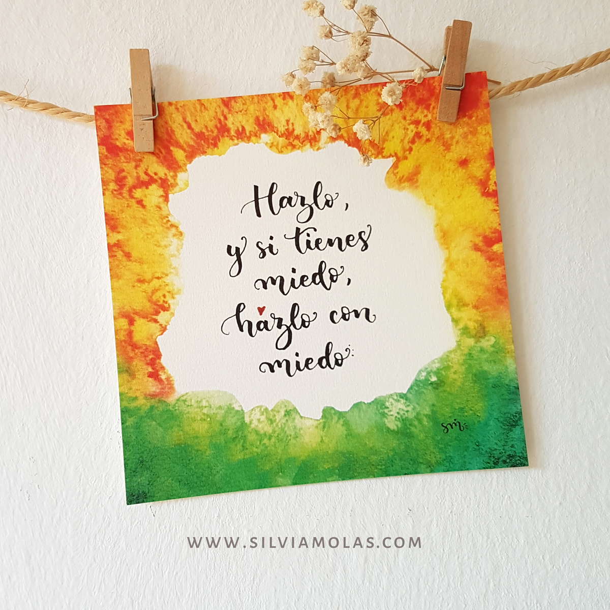 Lámina 14x14 cm “Hazlo, y si tienes miedo, hazlo con miedo”
