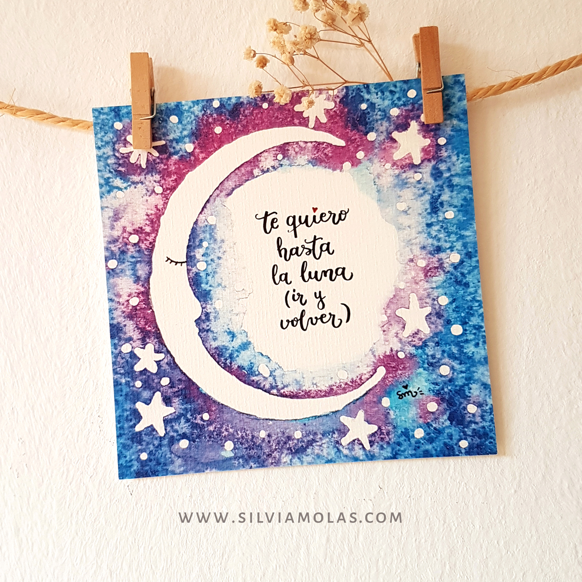 Lámina 14x14 cm “Te quiero hasta la luna (ir y volver)”