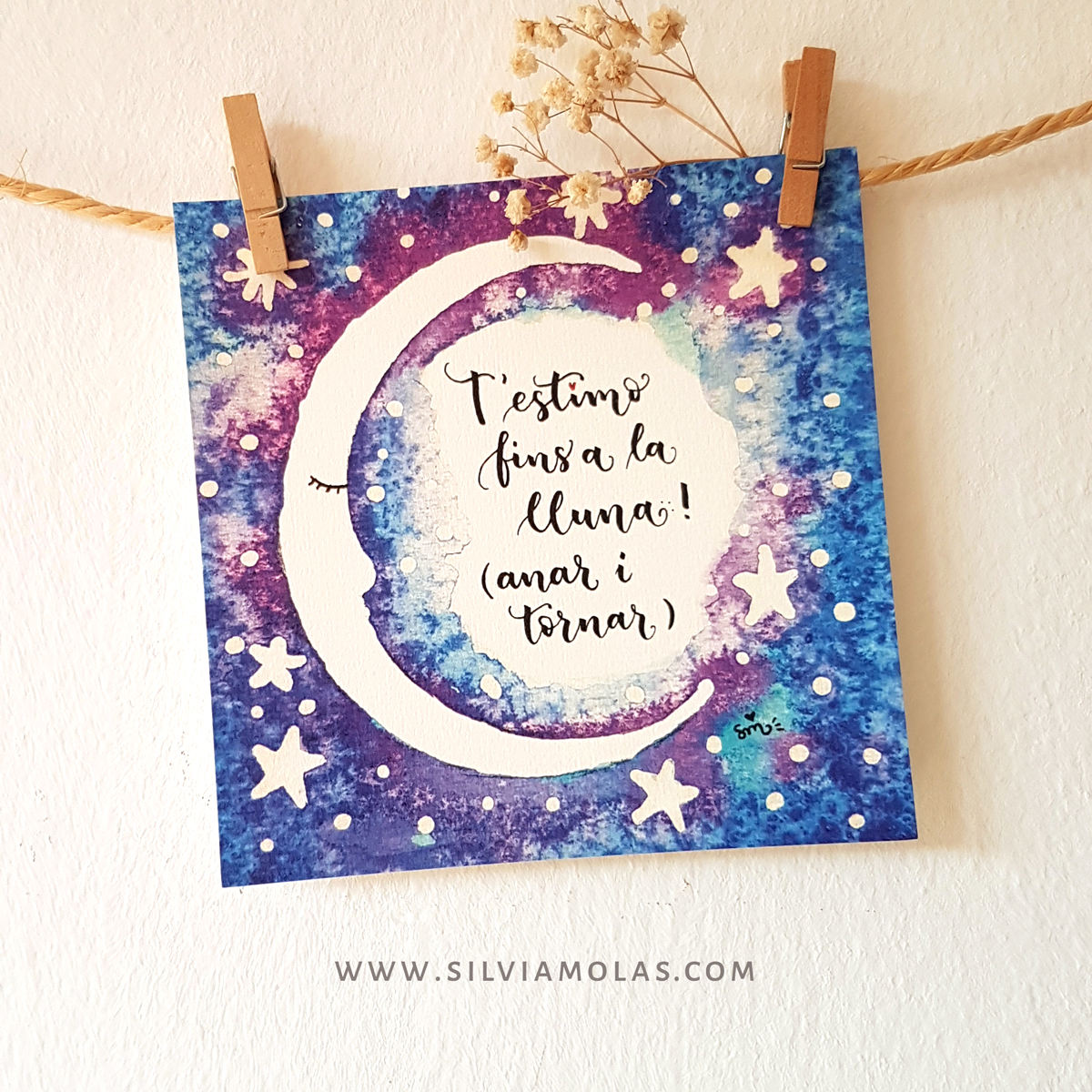 Làmina 14x14 “T’estimo fins a la lluna! (anar i tornar)”