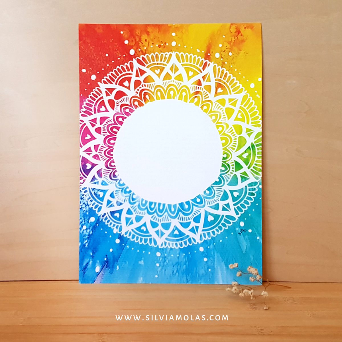 Làmina A4 amb text personalitzat “Fons Mandala Xispa”