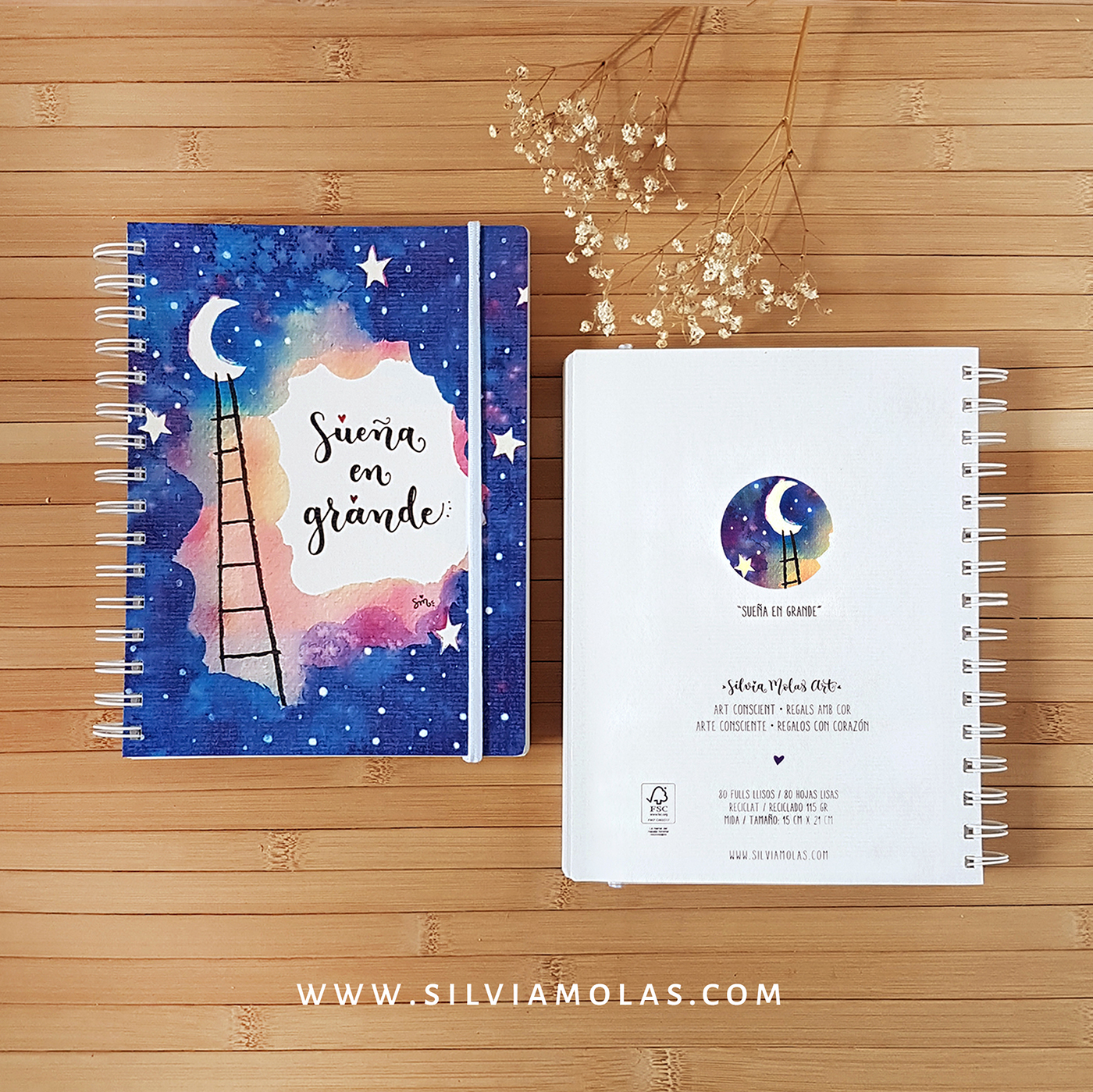 Libreta A5 (15x21 cm) “Sueña en grande”