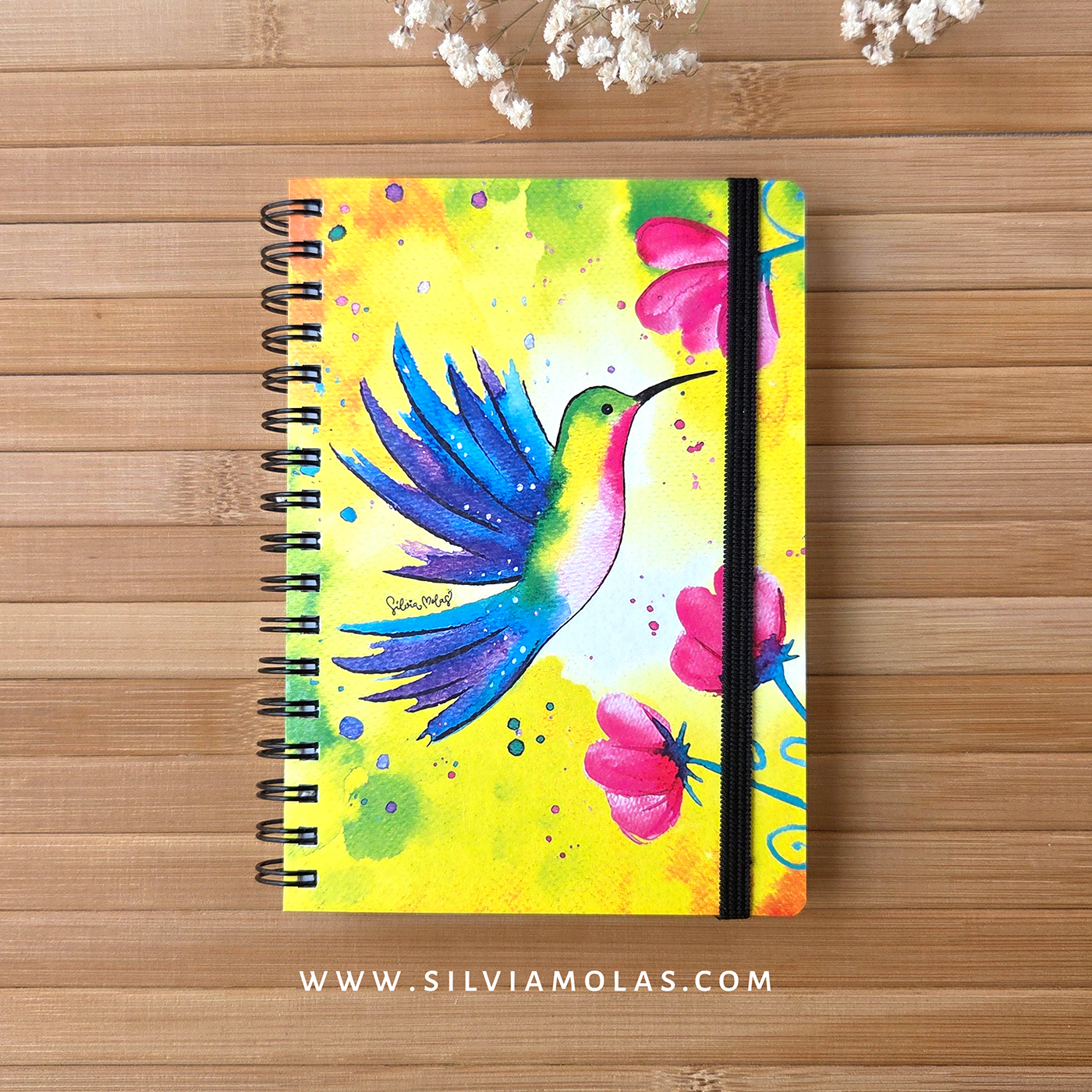 Libreta_A6_Colibri_Foto2 Llibreta 10x15 cm “Colibrí” Vola tan alt com et portin els teus somnis.