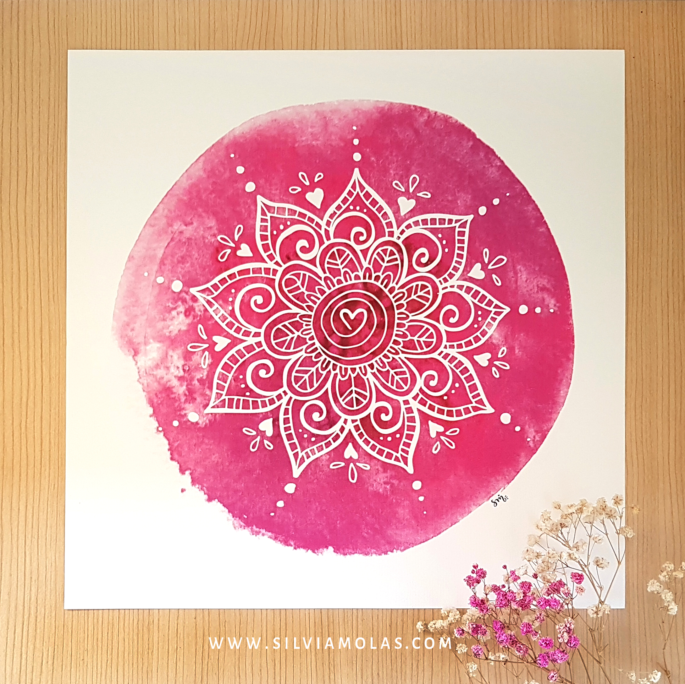 Làmina personalitzada "Mandala Rosa", 30x30 cm.
