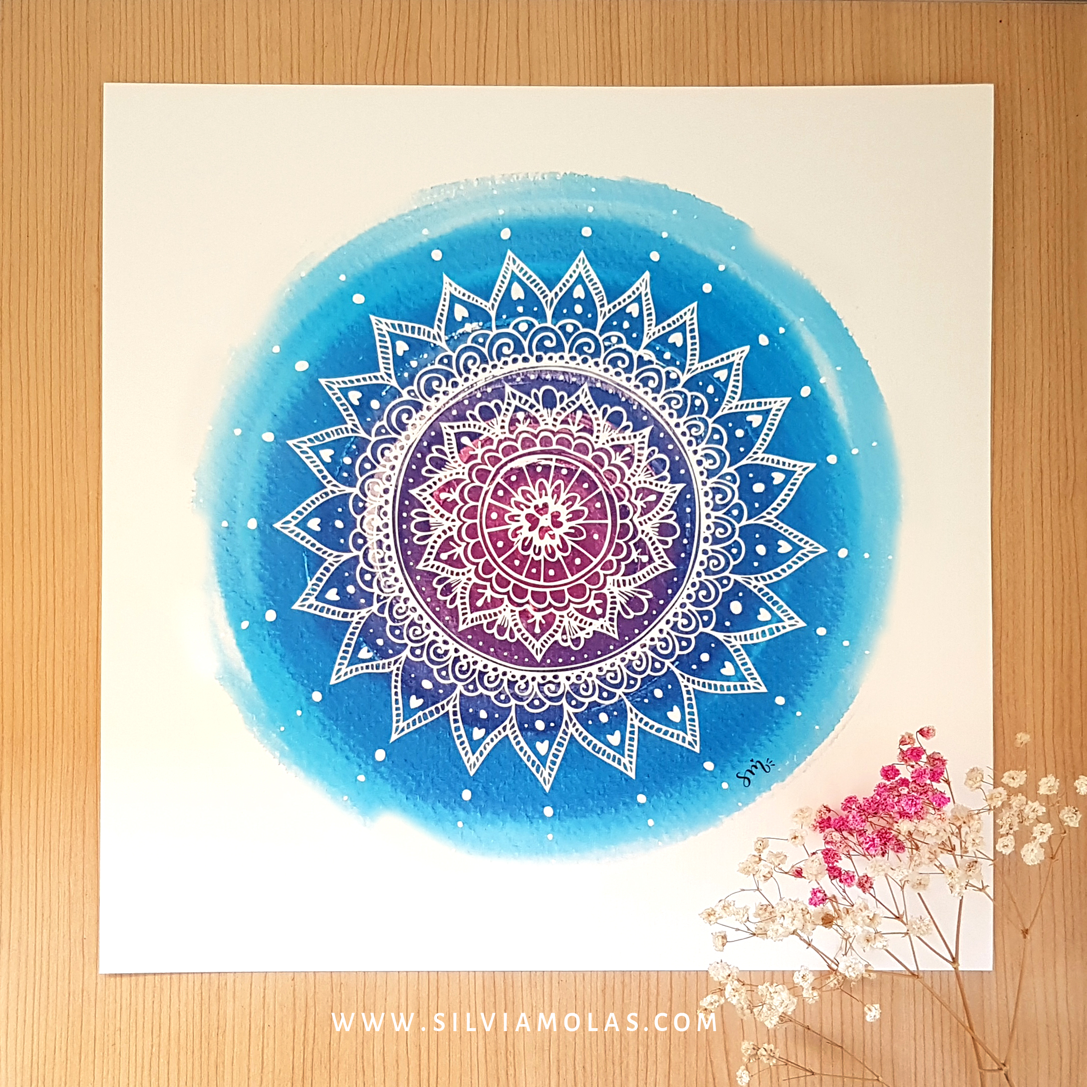 Làmina personalitzada "Mandala Blau”, 30x30 cm
