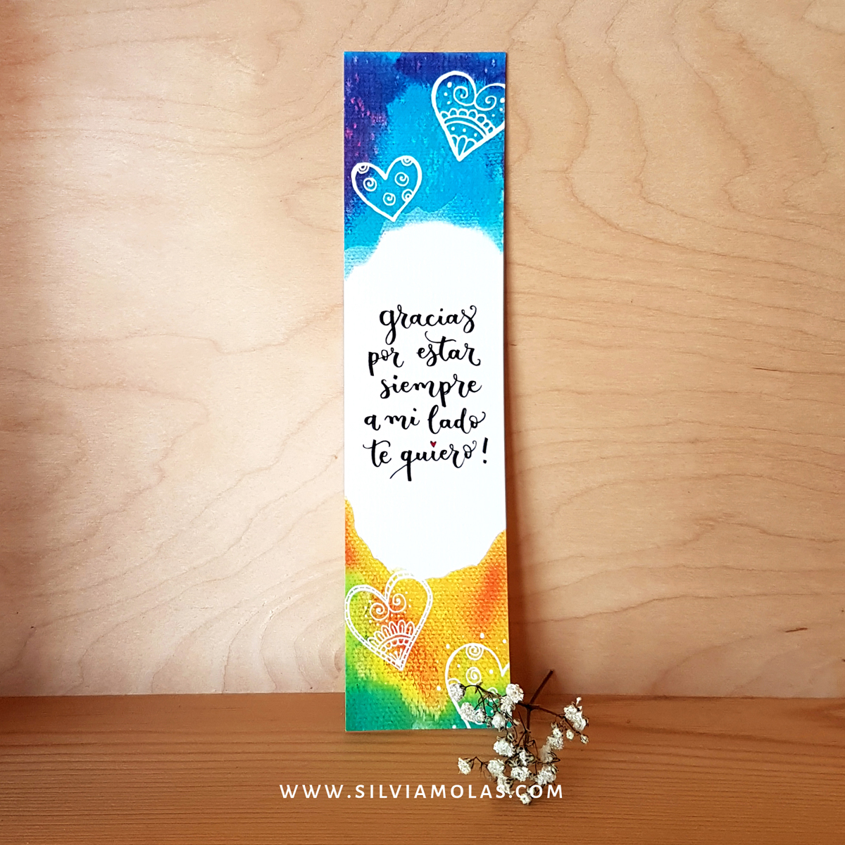 Punto de libro “Gracias por estar siempre a mi lado, te quiero!”