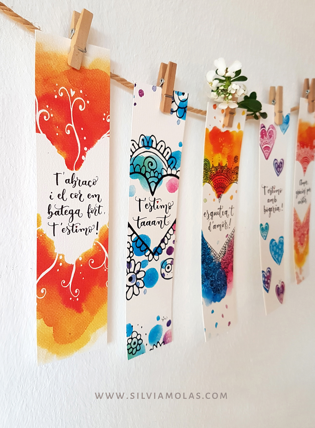 Punts_Pack_Amor_CAT_02 Pack 5 punts de llibre “AMOR”