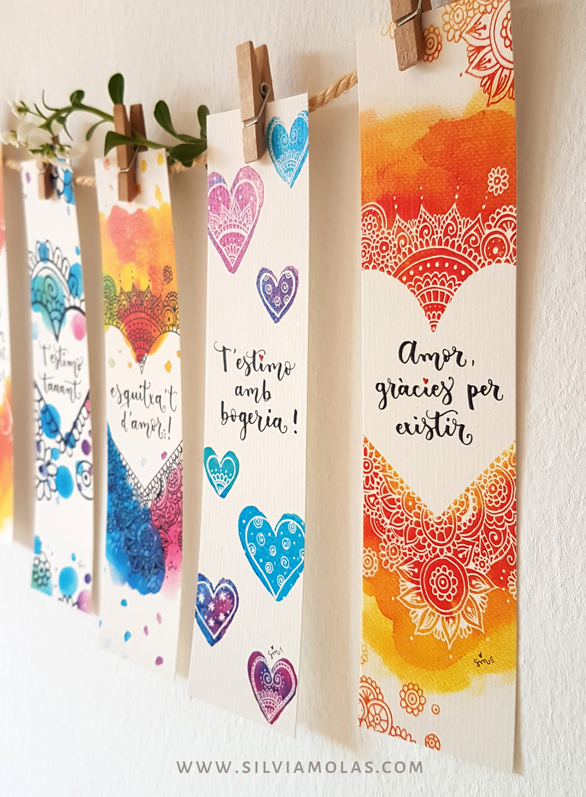 Punts_Pack_Amor_CAT_03 Pack 5 punts de llibre “AMOR”