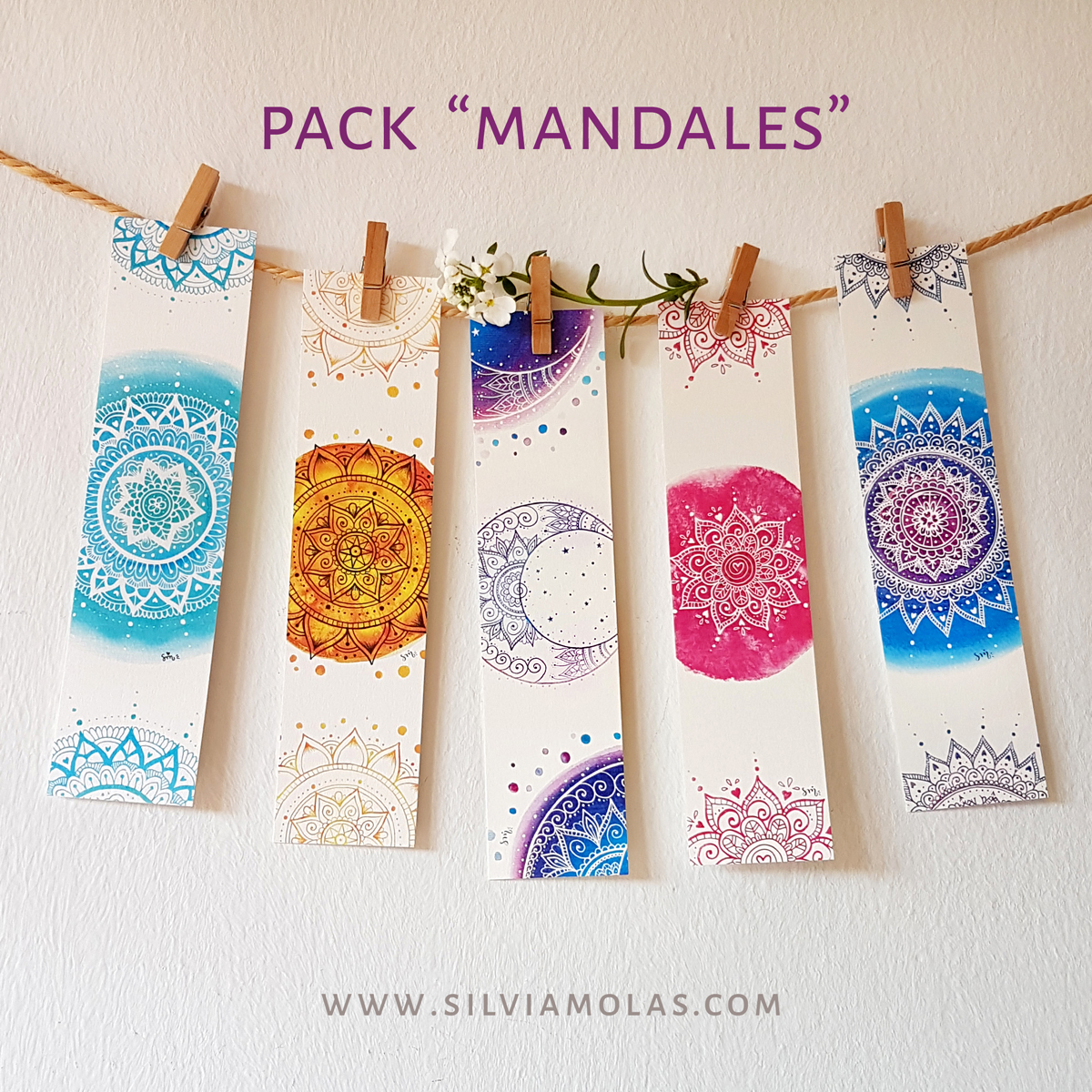 Pack 5 punts de llibre “MANDALES”