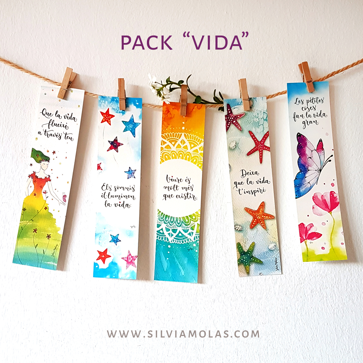 Pack 5 punts de llibre “VIDA”