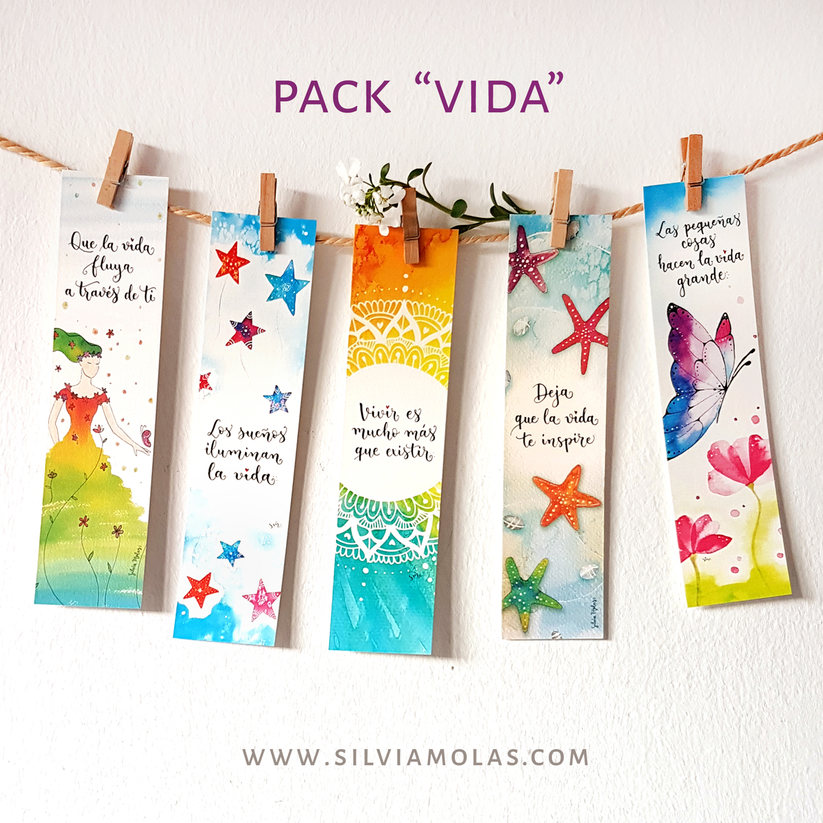 Pack 5 puntos de libro “VIDA”